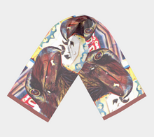 Load image into Gallery viewer, 'Swirly Bird' Silk Long Scarf