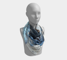 Load image into Gallery viewer, 'Snowy Raven' Silk Square Scarf