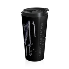 Load image into Gallery viewer, 'Sword and Feather' Stainless Steel Travel Mug