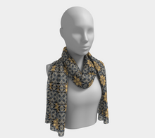 Load image into Gallery viewer, 'Fire & Ice' Silk Long Scarf