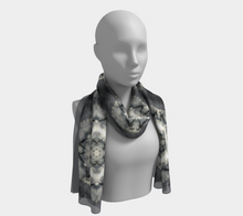 Load image into Gallery viewer, 'Silver Light' pattern Silk Long Scarf
