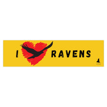 Load image into Gallery viewer, 'I Love Ravens' Bumper Sticker (Yellow)