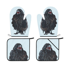 Load image into Gallery viewer, 'Baby Blue' Oven Mitts & Pot Holders Set