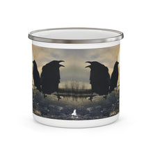 Load image into Gallery viewer, 'Ravens on Ice' Enamel Camping Mug