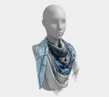Load image into Gallery viewer, 'Snowy Raven' Silk Square Scarf