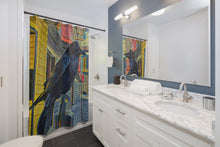 Load image into Gallery viewer, 'Gold Range Raven' Shower Curtain