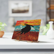 Load image into Gallery viewer, 'Ice Road Raven' Ceramic Art Tile