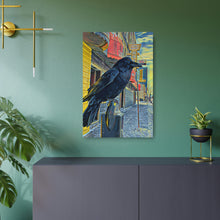 Load image into Gallery viewer, 'Gold Range Raven' Metal Print