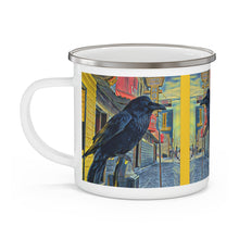 Load image into Gallery viewer, 'Gold Range Raven' Enamel Camping Mug
