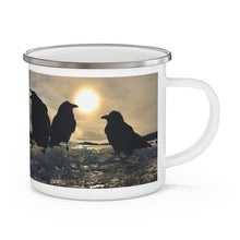 Load image into Gallery viewer, 'Ravens on Ice' Enamel Camping Mug