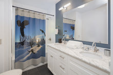 Load image into Gallery viewer, 'Ballet in Blue' Shower Curtain