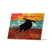 Load image into Gallery viewer, 'Ice Road Raven' Ceramic Art Tile