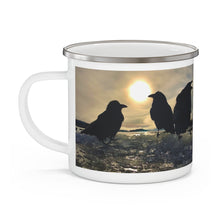 Load image into Gallery viewer, 'Ravens on Ice' Enamel Camping Mug