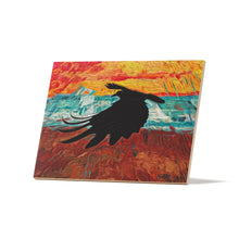 Load image into Gallery viewer, 'Ice Road Raven' Ceramic Art Tile