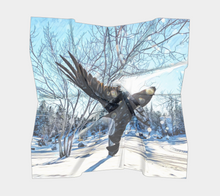 Load image into Gallery viewer, 'Snowy Raven' Silk Square Scarf