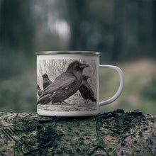 Load image into Gallery viewer, 'Four Ravens' Enamel Camping Mug