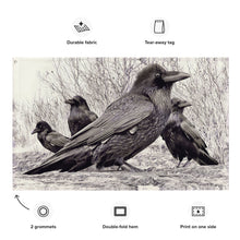 Load image into Gallery viewer, 'Four Ravens' Flag (34.5" x 56")