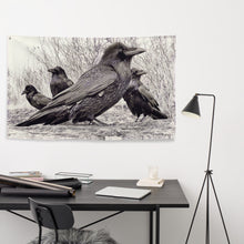 Load image into Gallery viewer, 'Four Ravens' Flag (34.5" x 56")