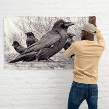 Load image into Gallery viewer, 'Four Ravens' Flag (34.5" x 56")