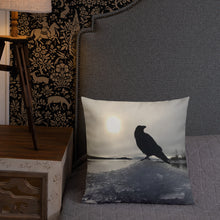 Load image into Gallery viewer, 'Land of Ravens, Gold & Diamonds' Throw Pillow
