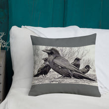 Load image into Gallery viewer, 'Four Ravens' Throw Pillow