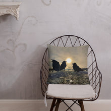 Load image into Gallery viewer, 'Ravens on Ice' Throw Pillow