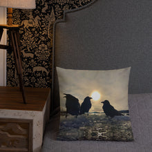 Load image into Gallery viewer, 'Ravens on Ice' Throw Pillow