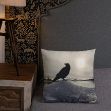 Load image into Gallery viewer, 'Land of Ravens, Gold & Diamonds' Throw Pillow