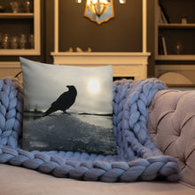 Load image into Gallery viewer, 'Land of Ravens, Gold & Diamonds' Throw Pillow