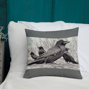 'Four Ravens' Throw Pillow