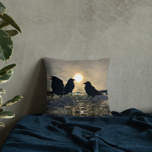Load image into Gallery viewer, 'Ravens on Ice' Throw Pillow