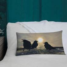 Load image into Gallery viewer, 'Ravens on Ice' Throw Pillow