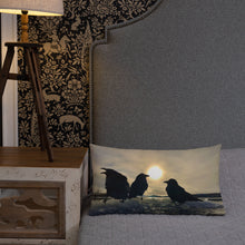 Load image into Gallery viewer, 'Ravens on Ice' Throw Pillow