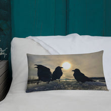 Load image into Gallery viewer, 'Ravens on Ice' Throw Pillow