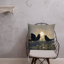 Load image into Gallery viewer, 'Ravens on Ice' Throw Pillow