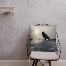 Load image into Gallery viewer, 'Land of Ravens, Gold & Diamonds' Throw Pillow