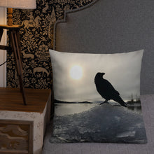 Load image into Gallery viewer, 'Land of Ravens, Gold & Diamonds' Throw Pillow