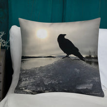 Load image into Gallery viewer, 'Land of Ravens, Gold & Diamonds' Throw Pillow