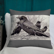 Load image into Gallery viewer, 'Four Ravens' Throw Pillow