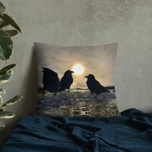 Load image into Gallery viewer, 'Ravens on Ice' Throw Pillow