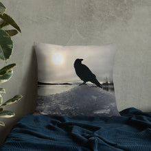 Load image into Gallery viewer, 'Land of Ravens, Gold & Diamonds' Throw Pillow