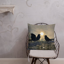 Load image into Gallery viewer, 'Ravens on Ice' Throw Pillow