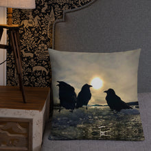 Load image into Gallery viewer, 'Ravens on Ice' Throw Pillow