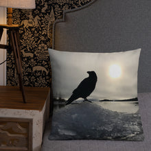 Load image into Gallery viewer, 'Land of Ravens, Gold & Diamonds' Throw Pillow