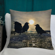 Load image into Gallery viewer, 'Ravens on Ice' Throw Pillow