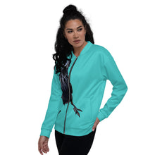 Load image into Gallery viewer, 'Charles' Unisex Bomber Jacket (Turquoise)