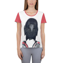 Load image into Gallery viewer, 'One Hour Max' Women's Athletic T-shirt (Red Trim)