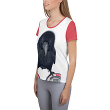 Load image into Gallery viewer, 'One Hour Max' Women's Athletic T-shirt (Red Trim)