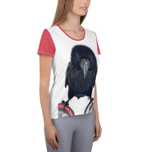 Load image into Gallery viewer, 'One Hour Max' Women's Athletic T-shirt (Red Trim)