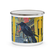 Load image into Gallery viewer, 'Gold Range Raven' Enamel Camping Mug